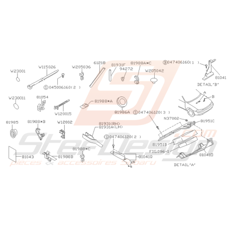 Schéma Support Faisceau Electrique Origine Subaru GT 1993 - 2000