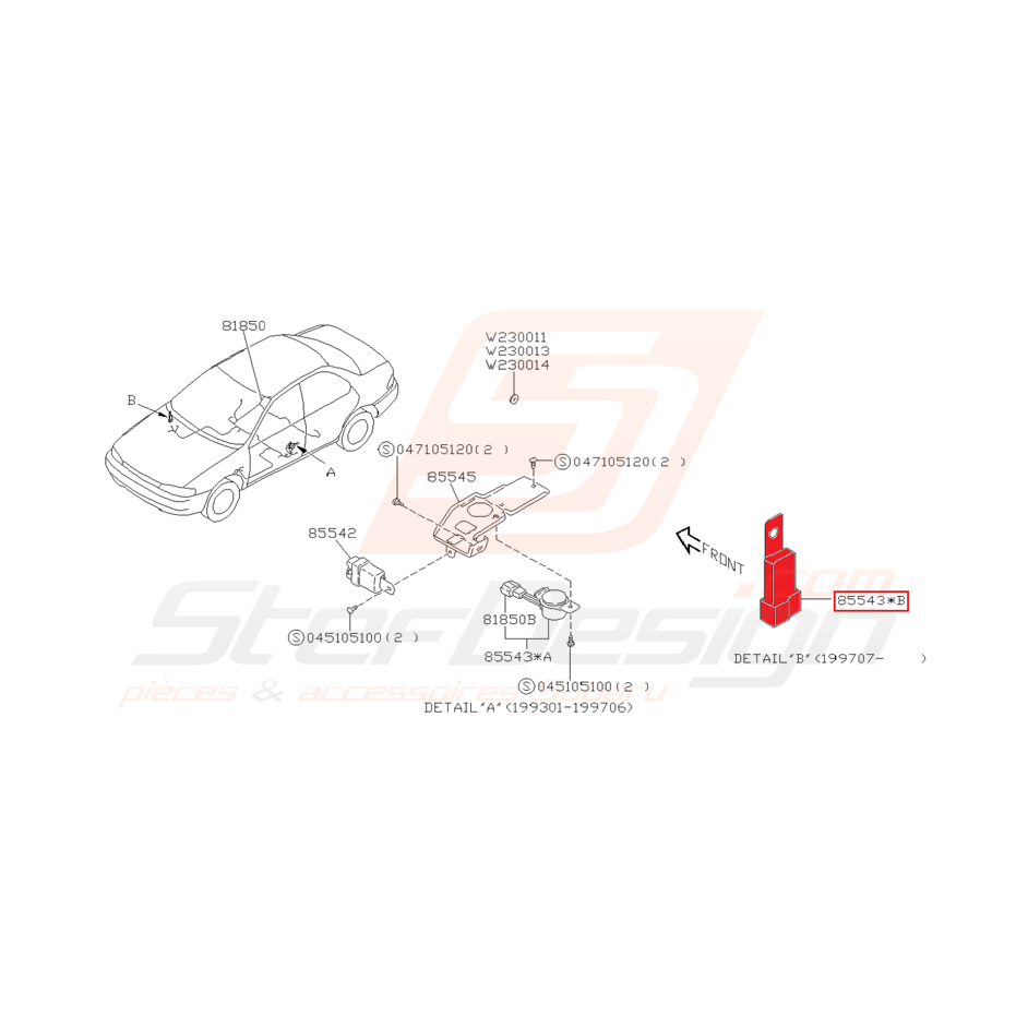 Disjoncteur Origine Subaru Impreza GT 1999-2000