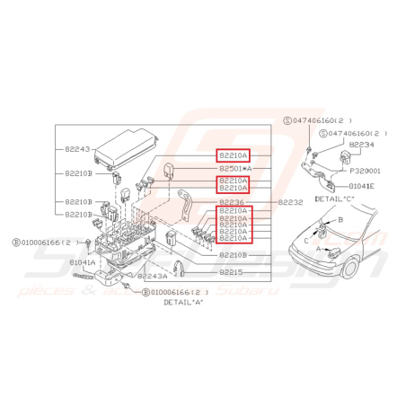 Fusible Origine Subaru Impreza GT 1993-1997