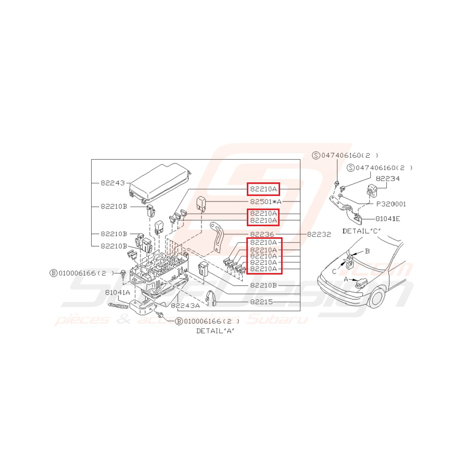 Fusible Origine Subaru Impreza GT 1993-1997 Fusible Origine Subaru Impreza GT 1993-1997