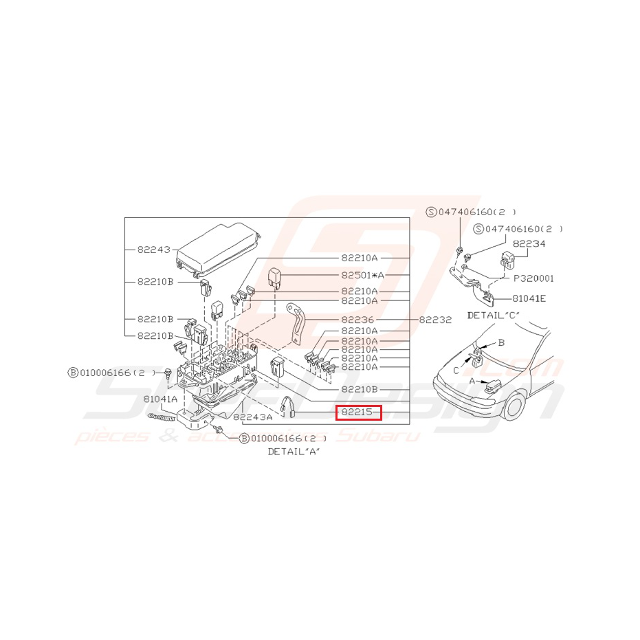 Câble de liaison de boite a fusible SUBARU GT 93-97 Câble de liaison de boite a fusible SUBARU GT 93-97