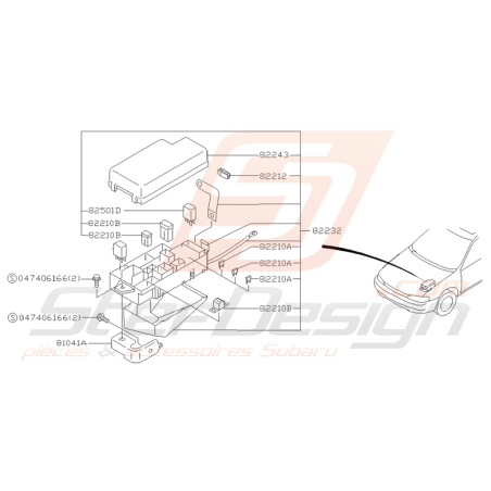 Schéma de Boite à Fusibles Principale Origine Subaru GT 98 - 00