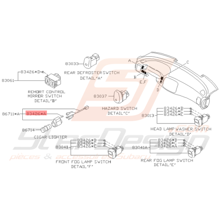 Ampoule Allume Cigare Origine Subaru Impreza GT 1993 - 1997