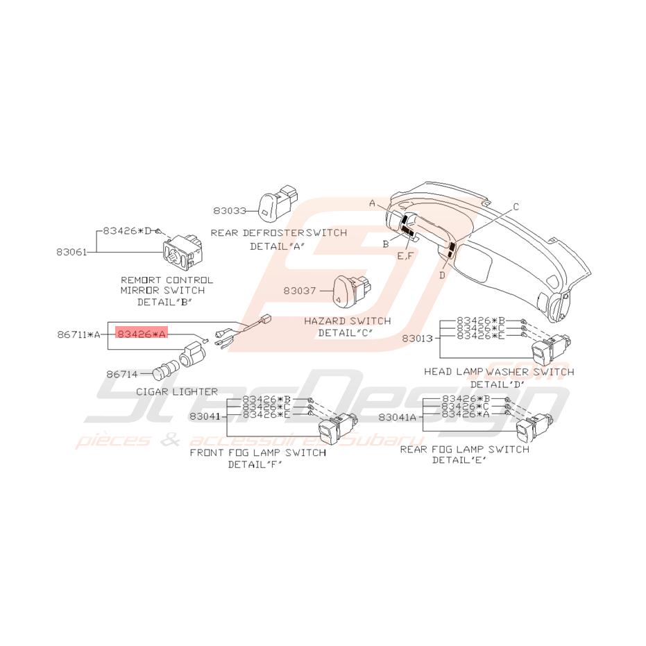 Ampoule Allume Cigare Origine Subaru Impreza GT 1993 - 1997