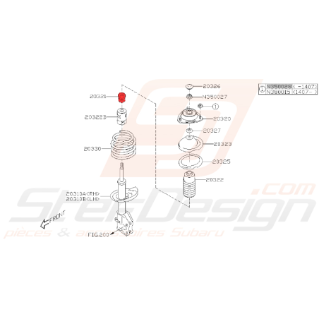 Guide d'amortisseur avant pour subaru Forester SJ 2014