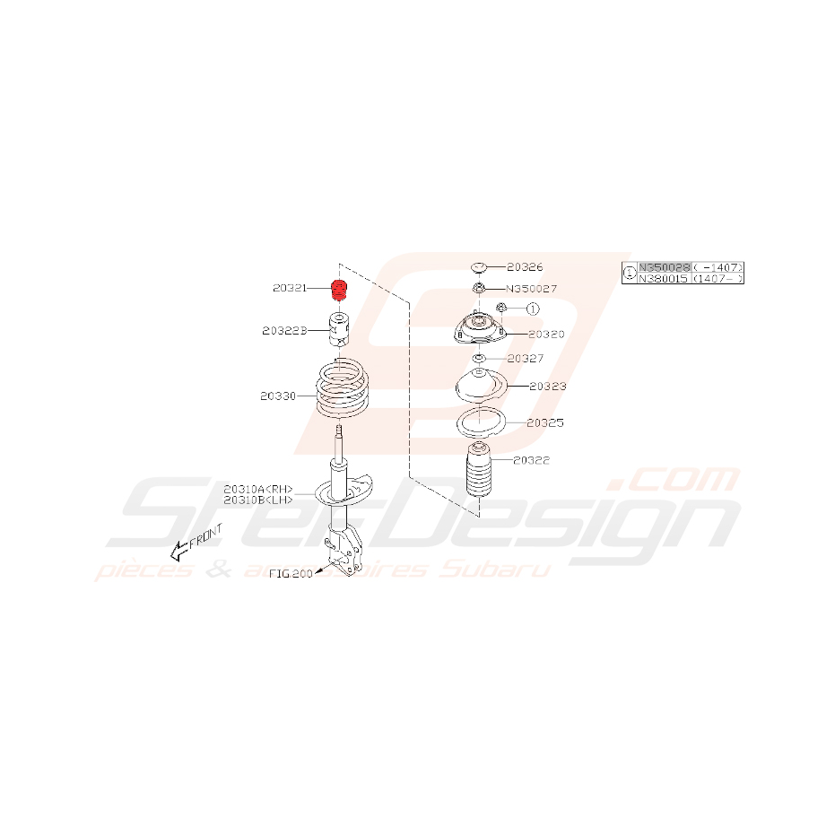 Guide d'amortisseur avant pour subaru Forester SJ 2014