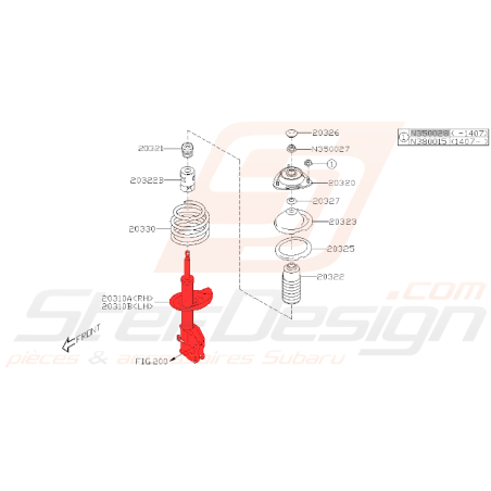 amortisseur avant pour subaru Forester SJ 2014