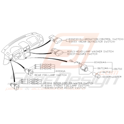 Schéma Interrupteurs Tableau de Bord Origine Subaru GT 98 - 00