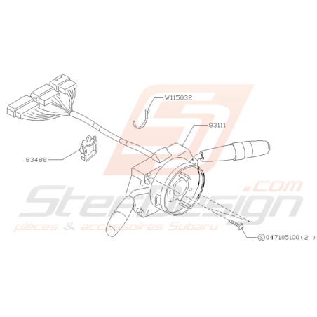 Schéma Commodo avec Airbag Origine Subaru GT 1993 - 1997