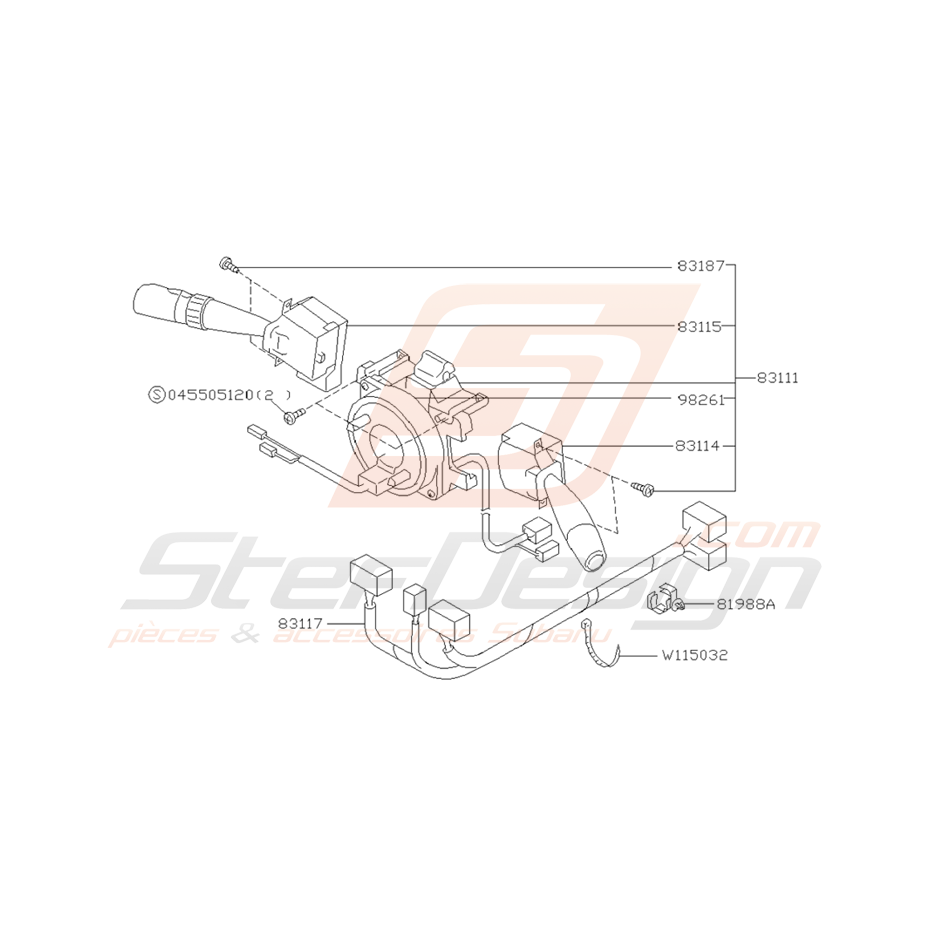 Schéma de Commodo Subaru Impreza GT 1998 - 2000 Schéma de Commodo Subaru Impreza GT 1998 - 2000