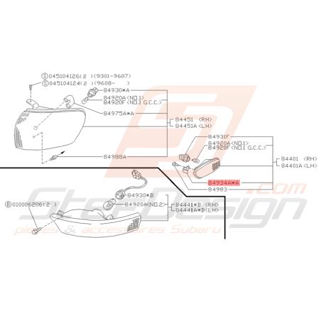 Ressort Feu Clignotant Origine Subaru Impreza GT 1993 - 2000