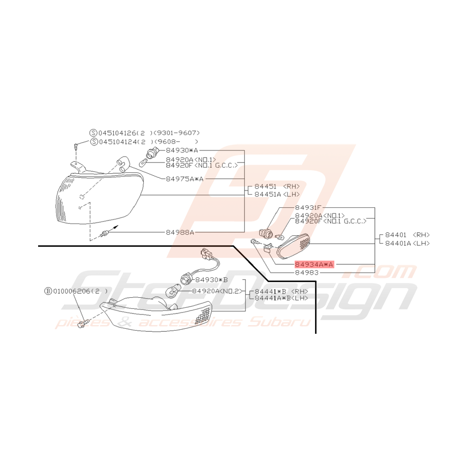 Ressort Feu Clignotant Origine Subaru Impreza GT 1993 - 2000