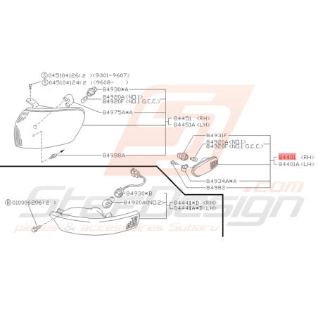 Répétiteur Droit Origine Subaru Impreza GT 1993 - 2000