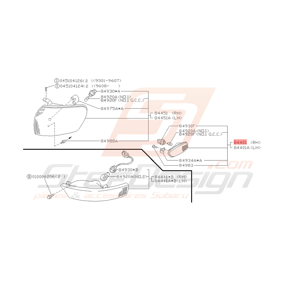Répétiteur Droit Origine Subaru Impreza GT 1993 - 2000