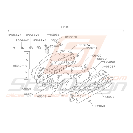 Schéma Compteurs Origine Subaru Impreza GT 1993 - 1997