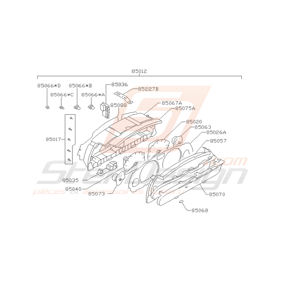 Schéma Compteurs Origine Subaru Impreza GT 1993 - 1997