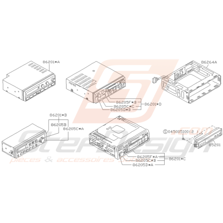 Schéma Radio Subaru Impreza GT 1993 - 2000 (plus fabriquée)