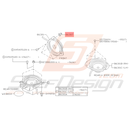 Passe Cable Origine Subaru Impreza GT 1993 - 2000