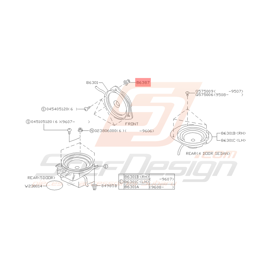 Passe Cable Origine Subaru Impreza GT 1993 - 2000 Passe Cable Origine Subaru Impreza GT 1993 - 2000