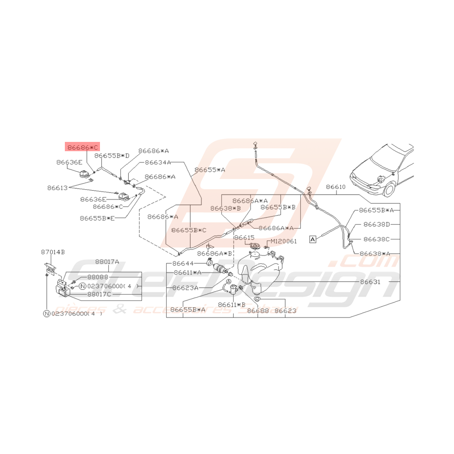 Agrafe de Collier de Lave Glace Origine Subaru Impreza GT 93 - 96