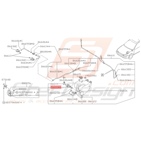 Moteur et Pompe Lave Phare Origine Subaru GT 1993 - 1996