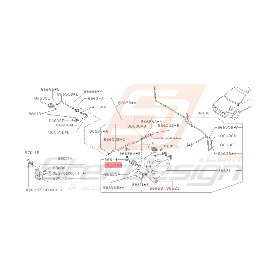 Moteur et Pompe Lave Phare Origine Subaru GT 1993 - 1996 Moteur et Pompe Lave Phare Origine Subaru GT 1993 - 1996