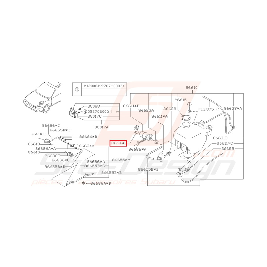 Support Origine Subaru Impreza GT 1997 Support Origine Subaru Impreza GT 1997