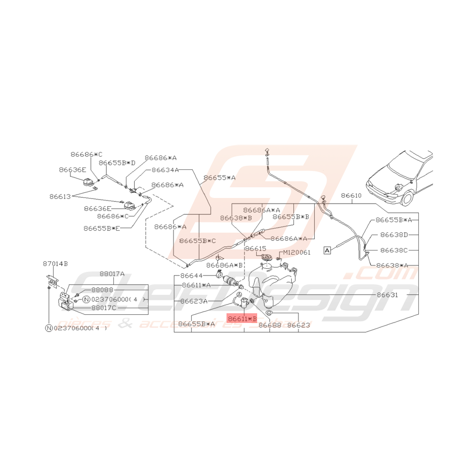 Pompe Lave Glace origine Subaru Impreza GT 1993 - 1996 Pompe Lave Glace origine Subaru Impreza GT 1993 - 1996