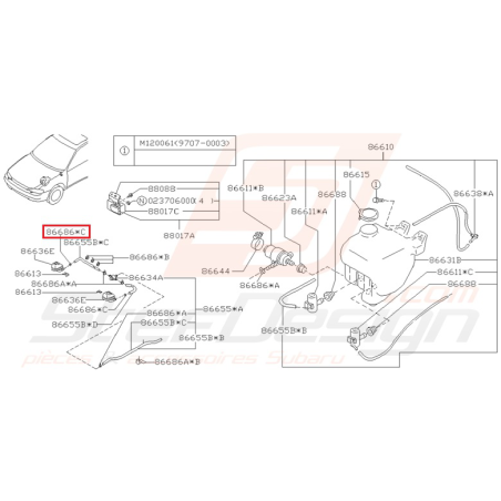 Agrafe de Collier de Lave Glace Origine Subaru Impreza GT 93 - 96