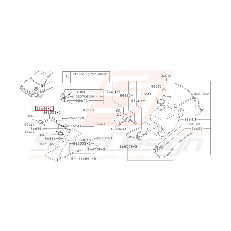 Agrafe de Collier de Lave Glace Origine Subaru Impreza GT 93 - 96