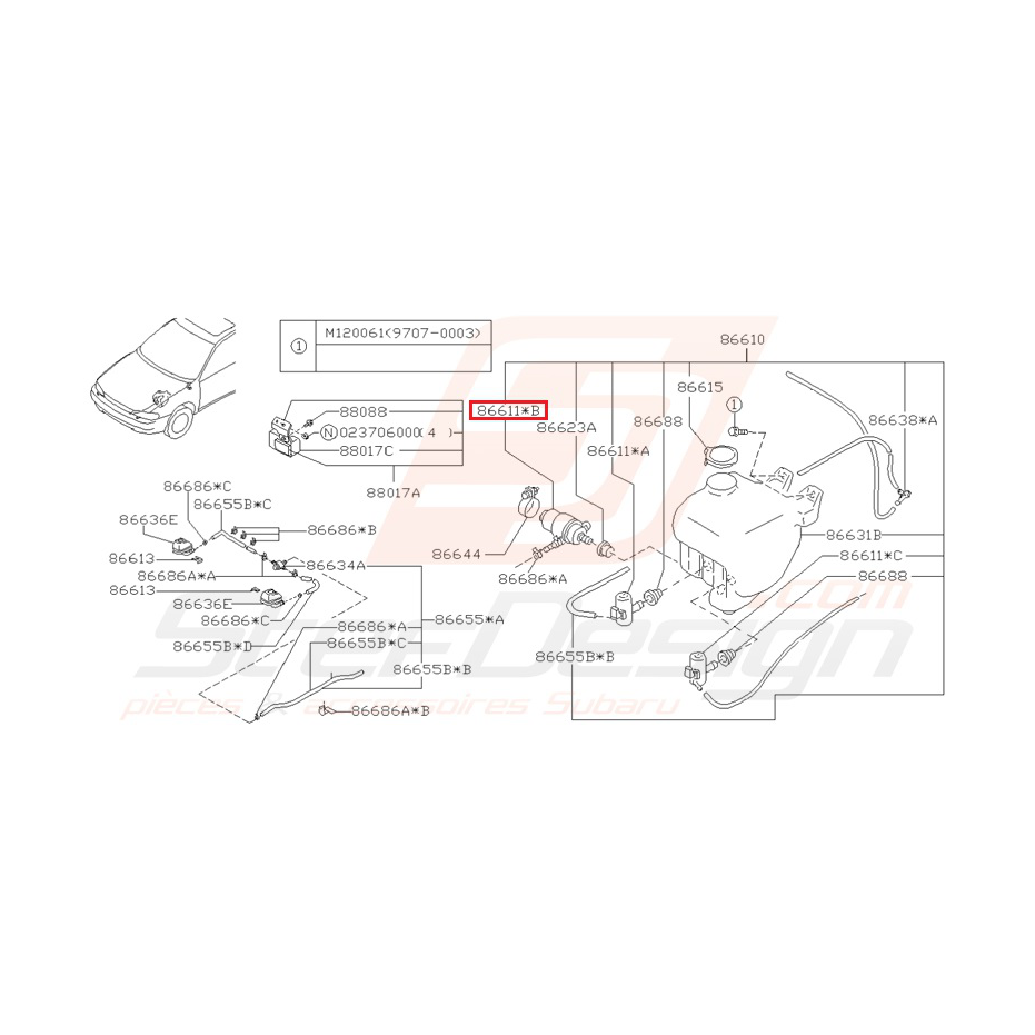 Pompe lave-phares IMPREZA GT 93-00 Pompe lave-phares IMPREZA GT 93-00