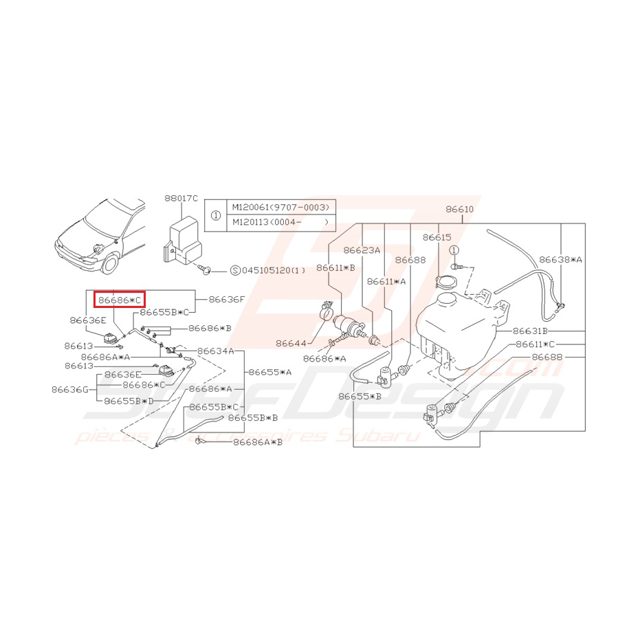 Agrafe de Collier de Lave Glace Origine Subaru Impreza GT 93 - 96