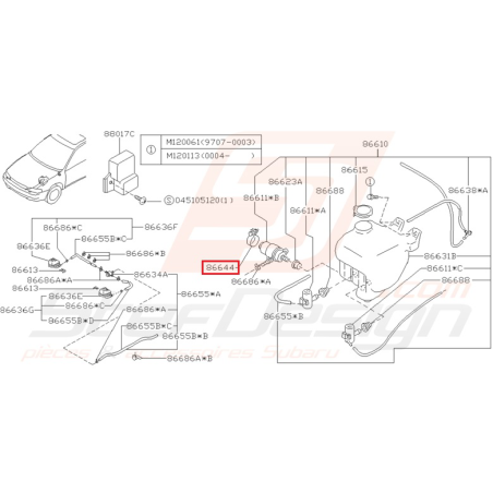 Support Origine Subaru Impreza GT 1997