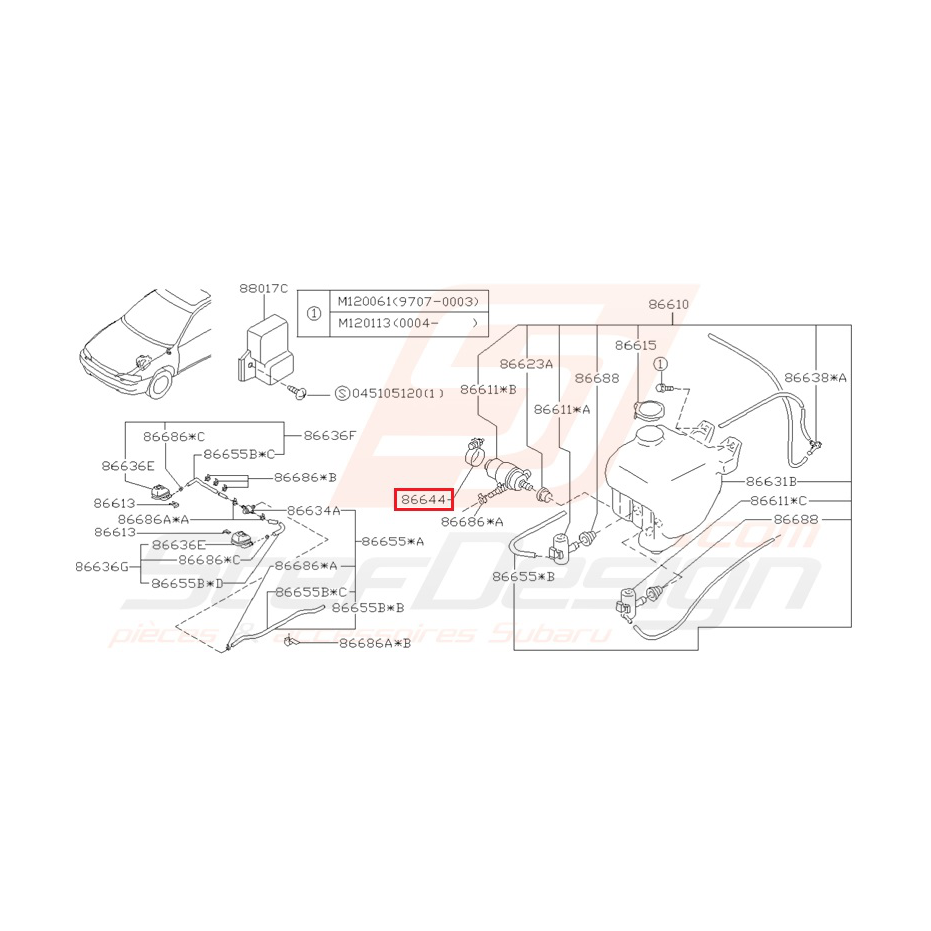 Support Origine Subaru Impreza GT 1997 Support Origine Subaru Impreza GT 1997
