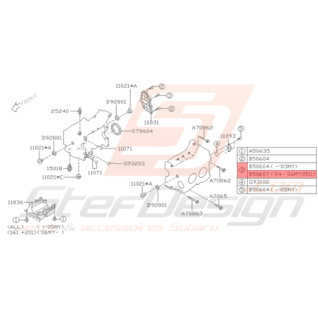 Vis Plate Origine Subaru WRX / STI