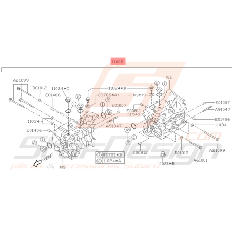 Carter Moteur Origine Subaru WRX 2001 - 2005