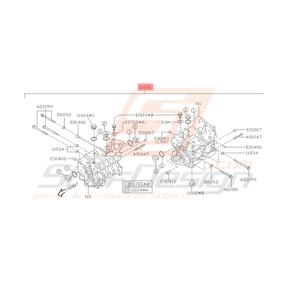 Carter Moteur Origine Subaru WRX 2001 - 2005