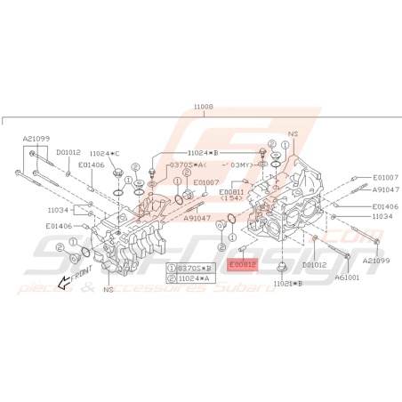 Goupille Carter Moteur Origine Subaru WRX et STI 2001 - 2005