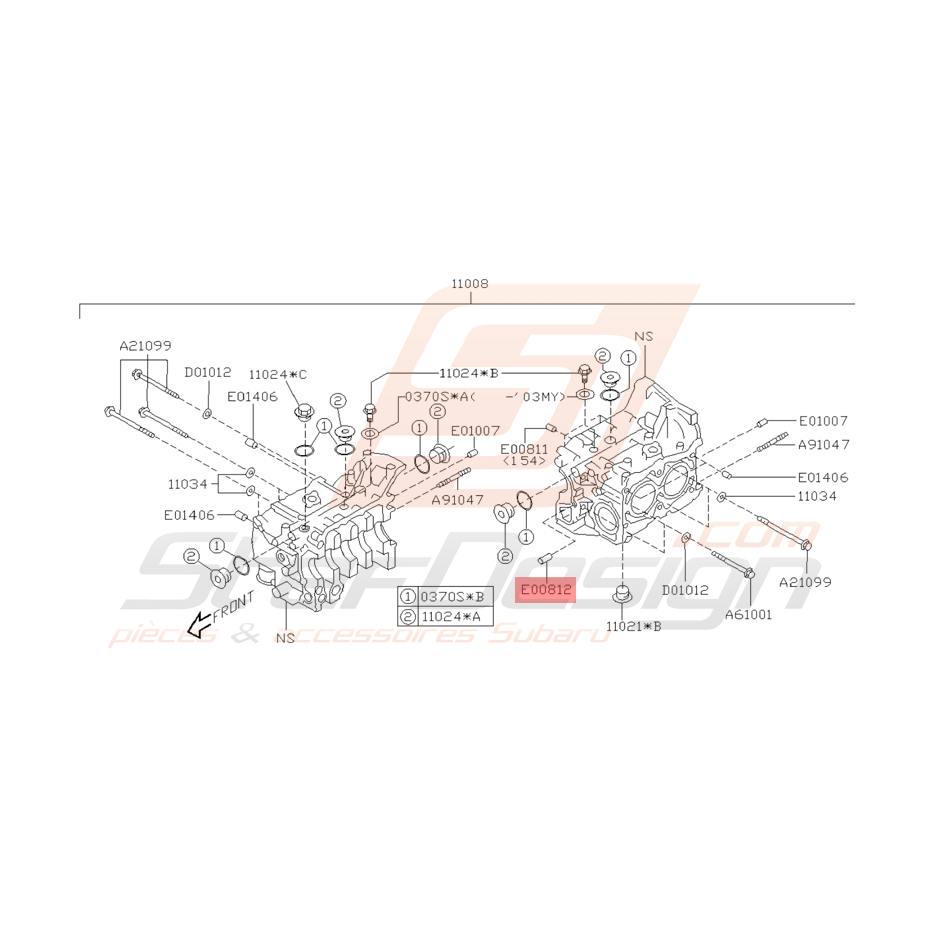 Goupille Carter Moteur Origine Subaru WRX et STI 2001 - 2005