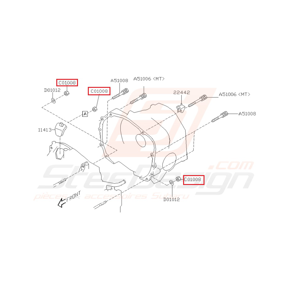 Ecrou de boîte(niveau guide de centrage)