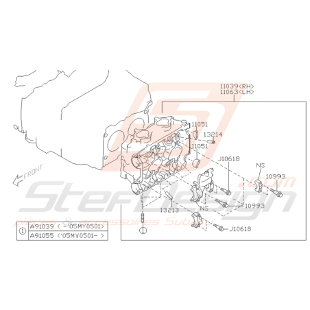 Schéma Visserie Culasse Origine Subaru WRX STI 2001 - 2005