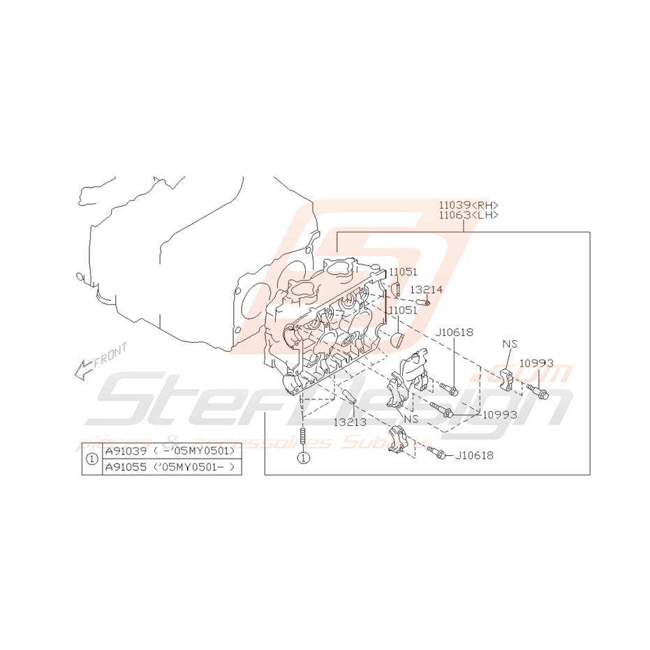 Schéma Visserie Culasse Origine Subaru WRX STI 2001 - 2005 Schéma Visserie Culasse Origine Subaru WRX STI 2001 - 2005