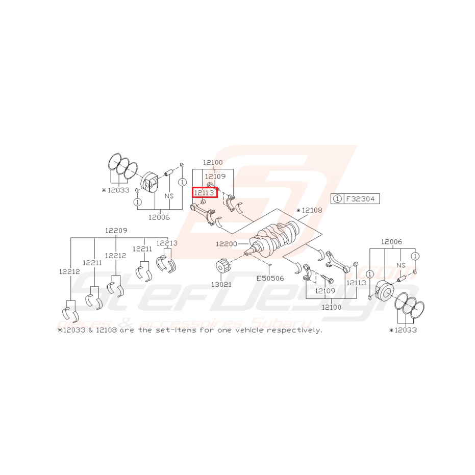 Douille Origine Subaru STI 2001-2005