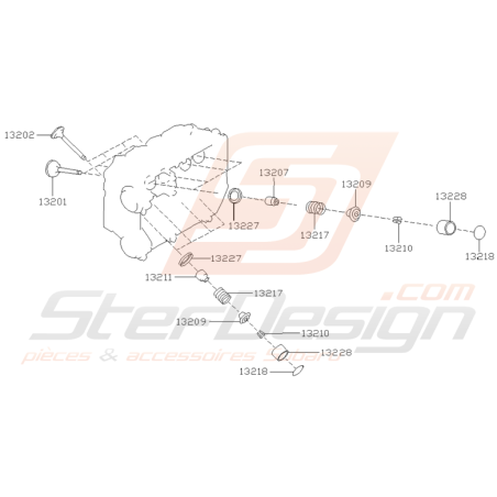 Schéma Système de Soupape Origine Subaru WRX 2001 - 2002