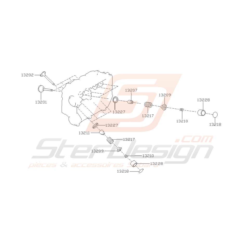 Schéma Système de Soupape Origine Subaru WRX 2001 - 2002 Schéma Système de Soupape Origine Subaru WRX 2001 - 2002