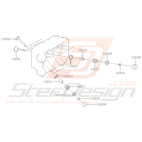Schéma Système de Soupape Origine Subaru WRX 2003 - 2005