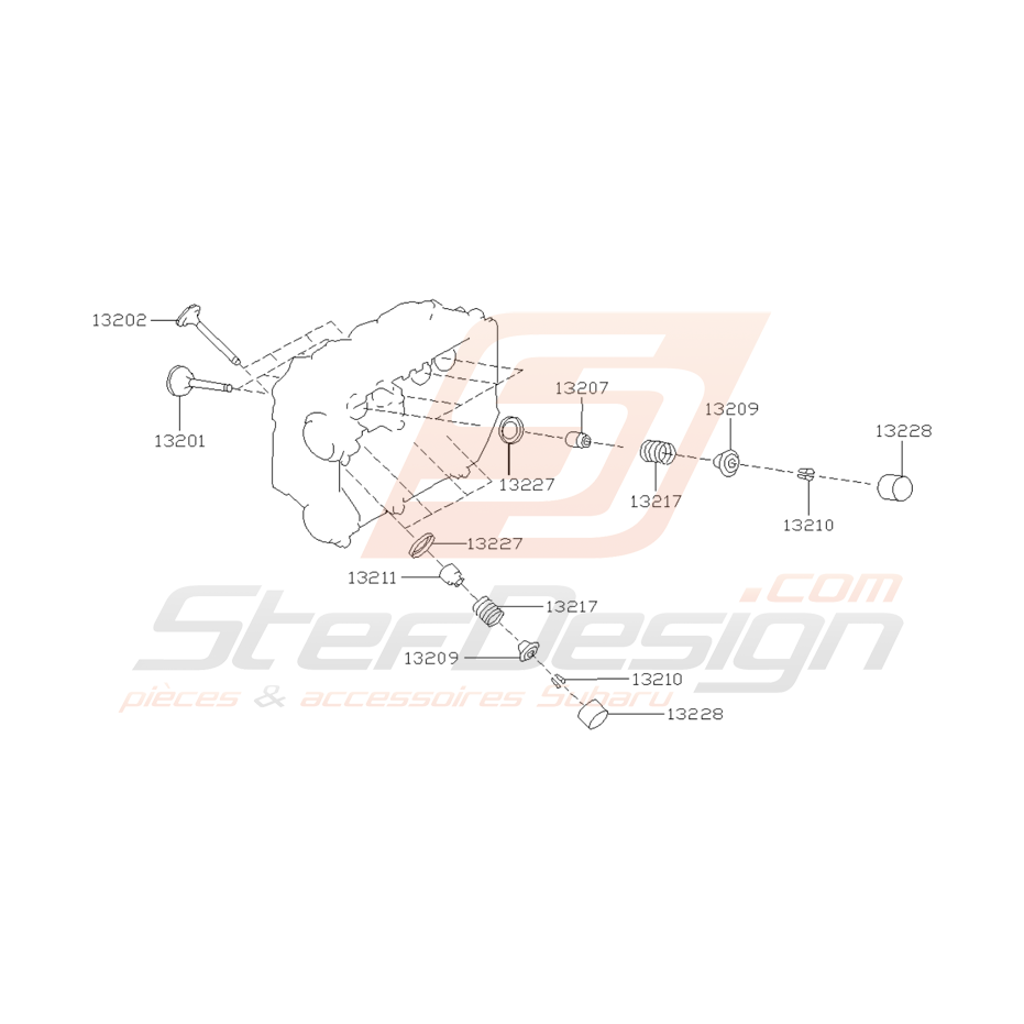 Schéma Système de Soupape Origine Subaru WRX 2003 - 2005 Schéma Système de Soupape Origine Subaru WRX 2003 - 2005