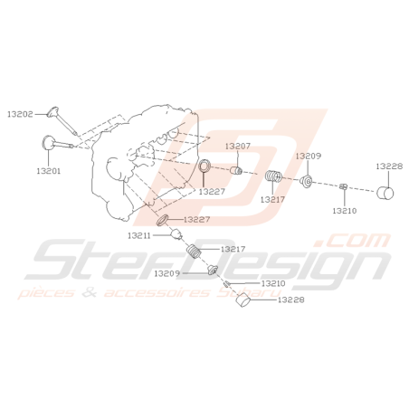 Schéma Système de Soupape Origine Subaru STI 2003 - 2005