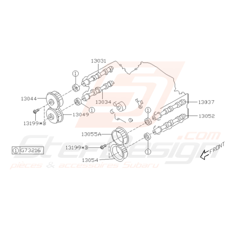 Schéma d'arbre à cames Subaru WRX 2004-2005