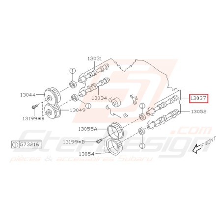 arbre à cam admission coté droit subaru impreza WRX 2004-2005